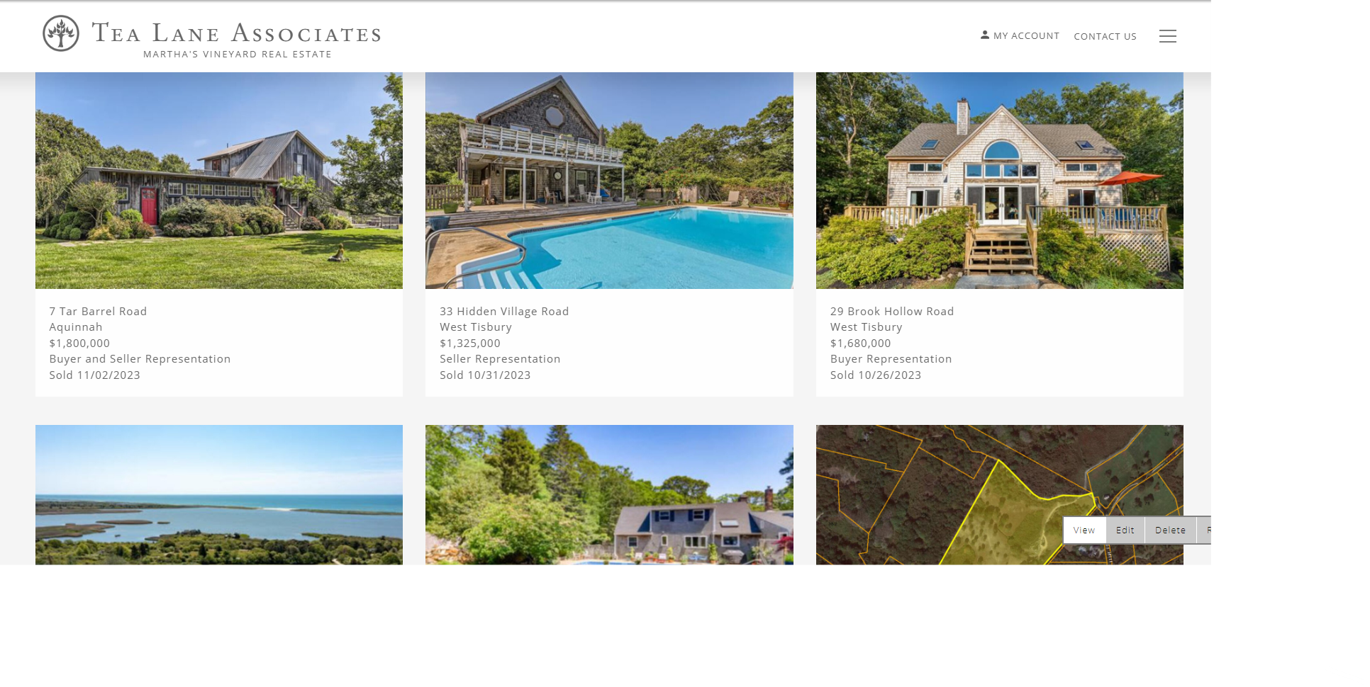 Recently Sold Homes on Martha's Vineyard